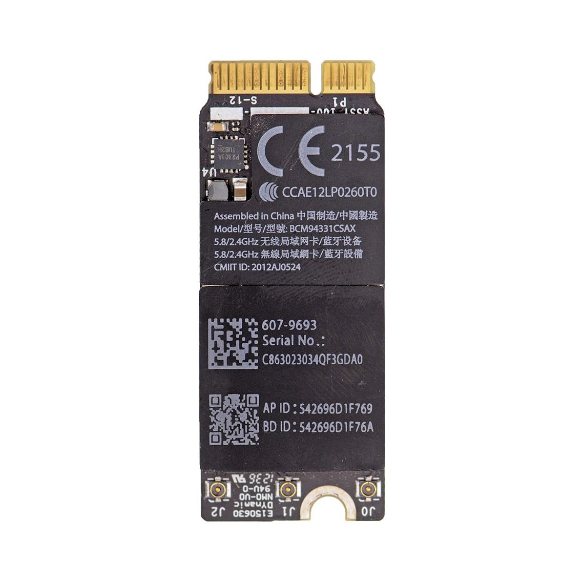 Tarjeta de red inalámbrica AirPort n.° BCM94331CSAX para MacBook Pro Retina A1425 A1398 (mediados de 2012 - principios de 2013)