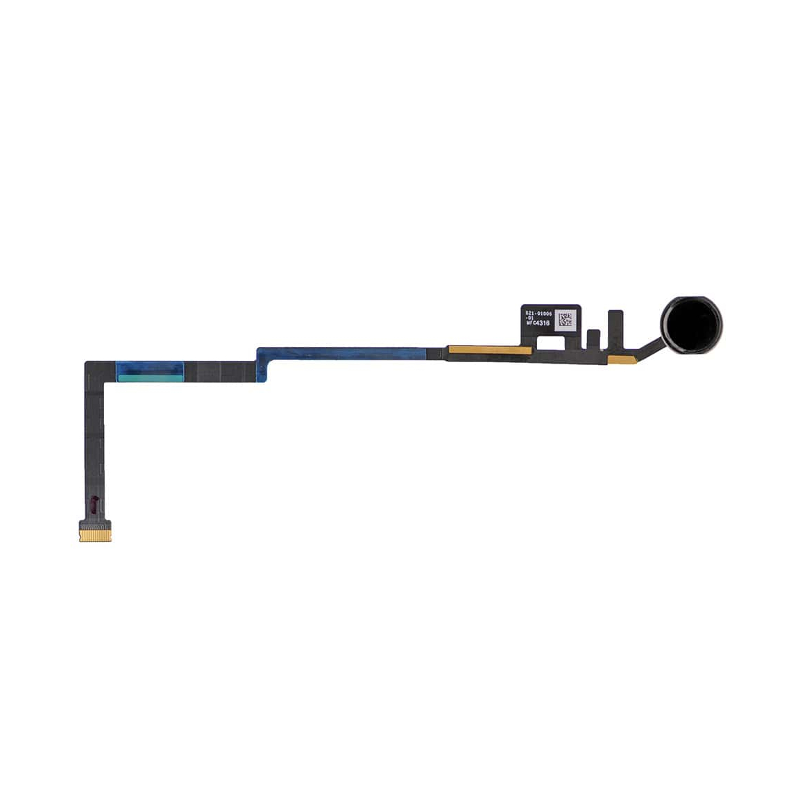 Botón de inicio de repuesto para iPad 5/iPad 6 con cable flexible - Negro