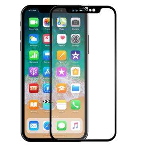 Protector de pantalla de vidrio templado negro de cobertura total a prueba de explosiones para iPhone X/XS/11Pro