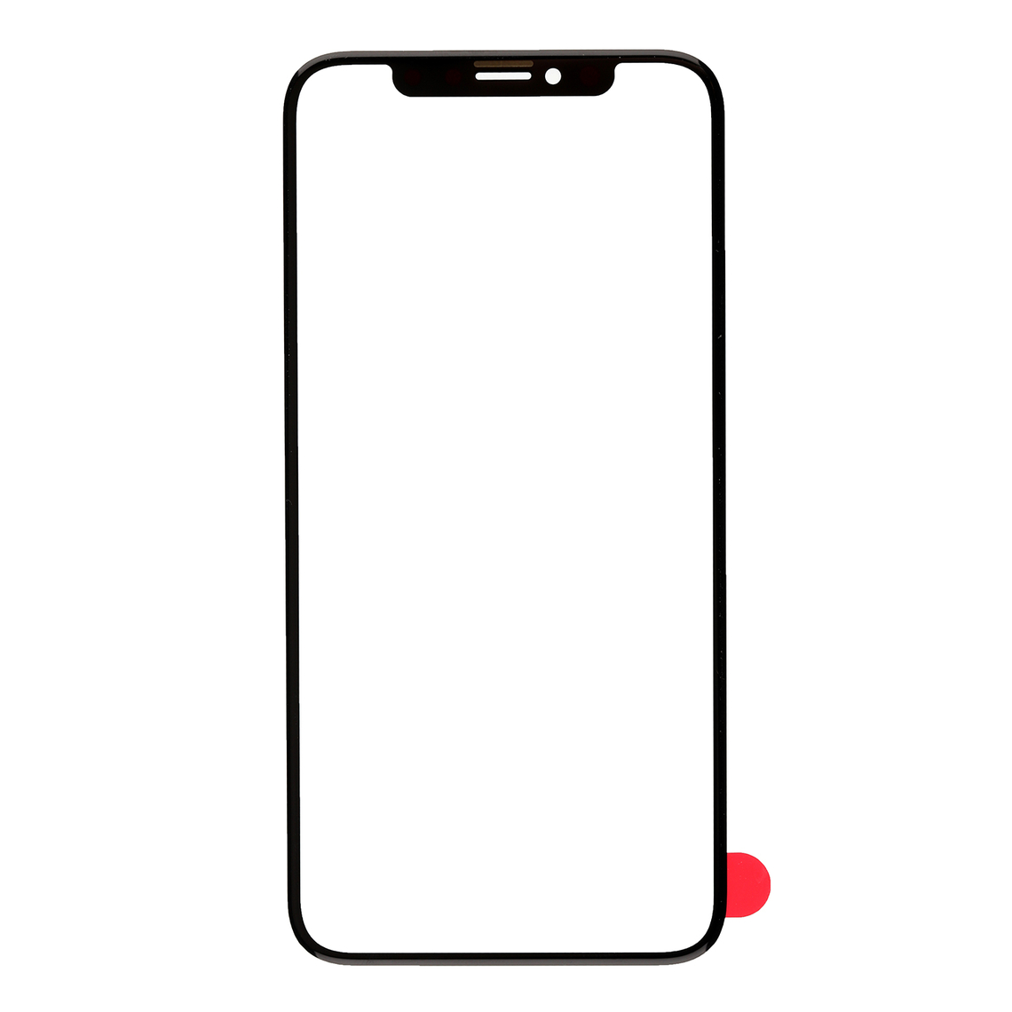 Lente de cristal frontal de repuesto para iPhone X - Negro