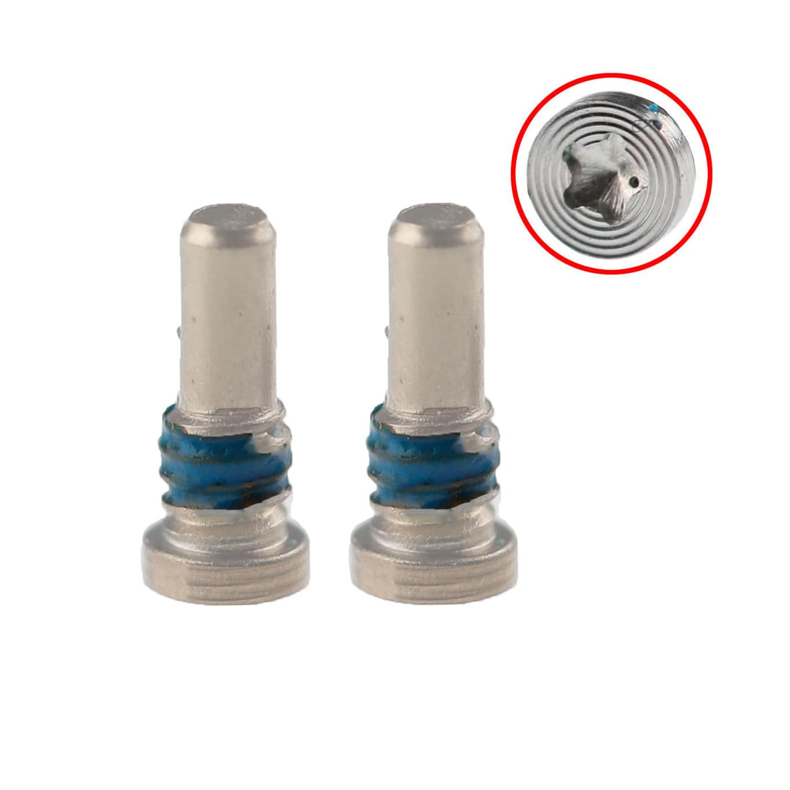 Tornillo inferior de repuesto para iPhone 8, 8 Plus, SE (2.ª generación) y SE (3.ª generación), juego de 2 unidades - Plateado
