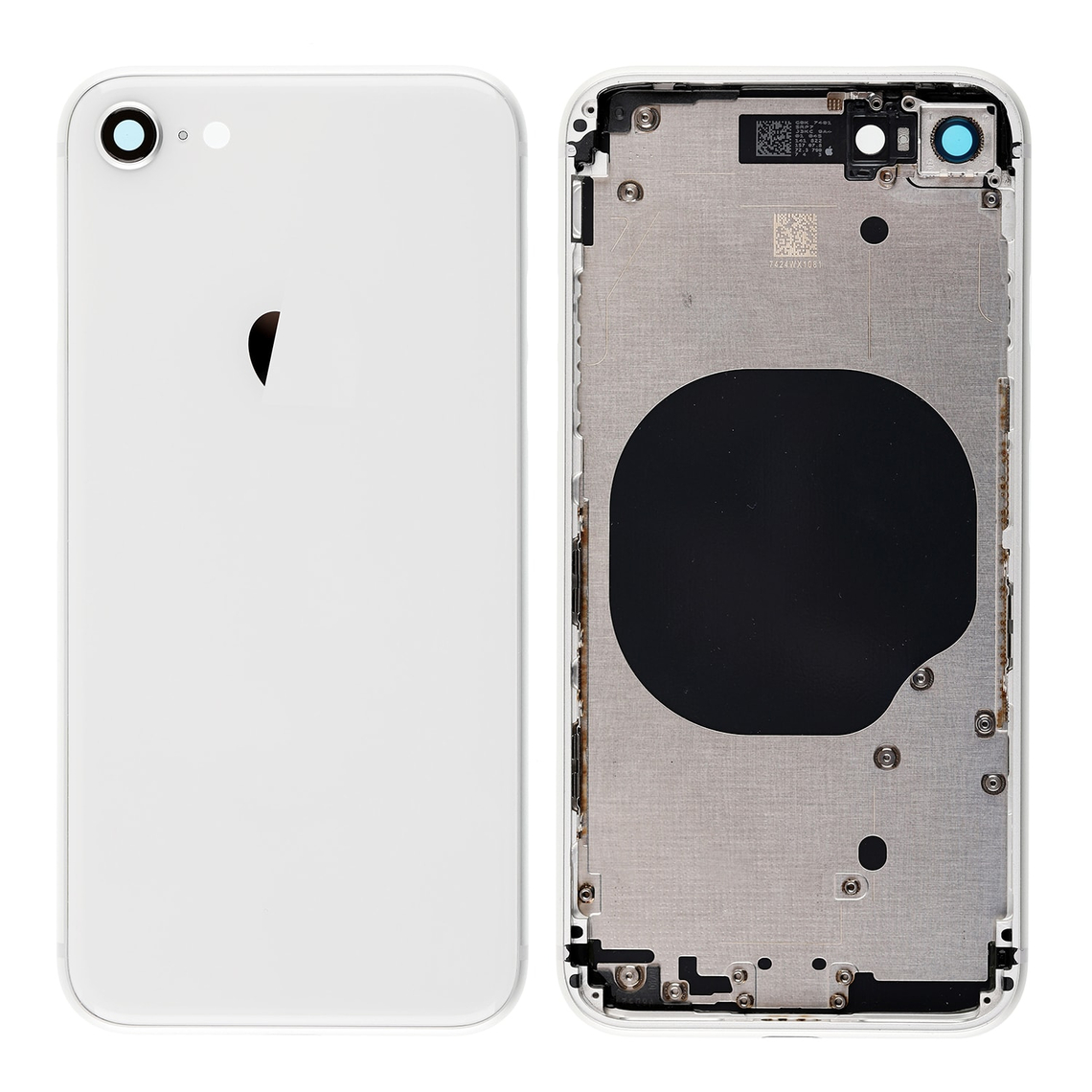Tapa trasera de repuesto para iPhone 8 con marco - Plateada
