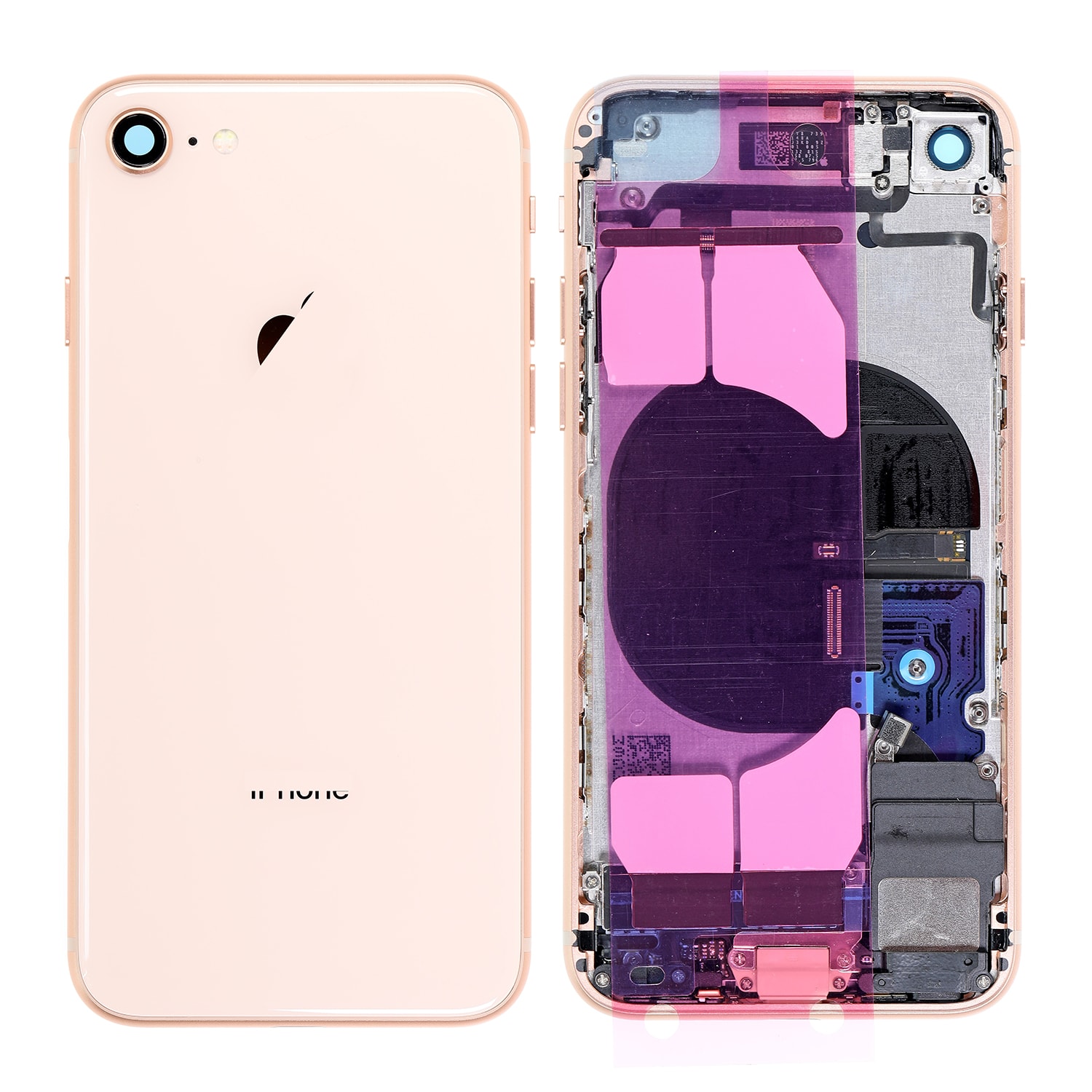 Repuesto para la tapa trasera del iPhone 8 (conjunto completo) - Dorado