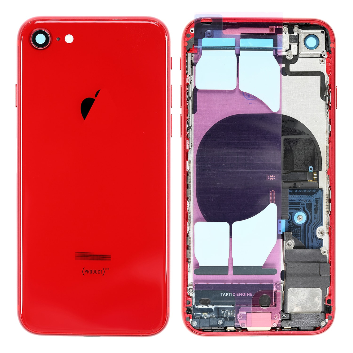 Repuesto para la tapa trasera del iPhone 8 (conjunto completo) - Rojo