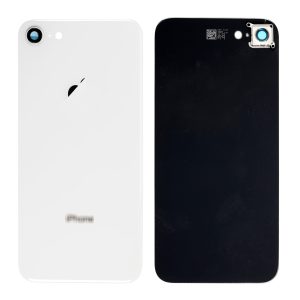 Tapa trasera de repuesto para iPhone 8 con soporte para cámara - Plateada