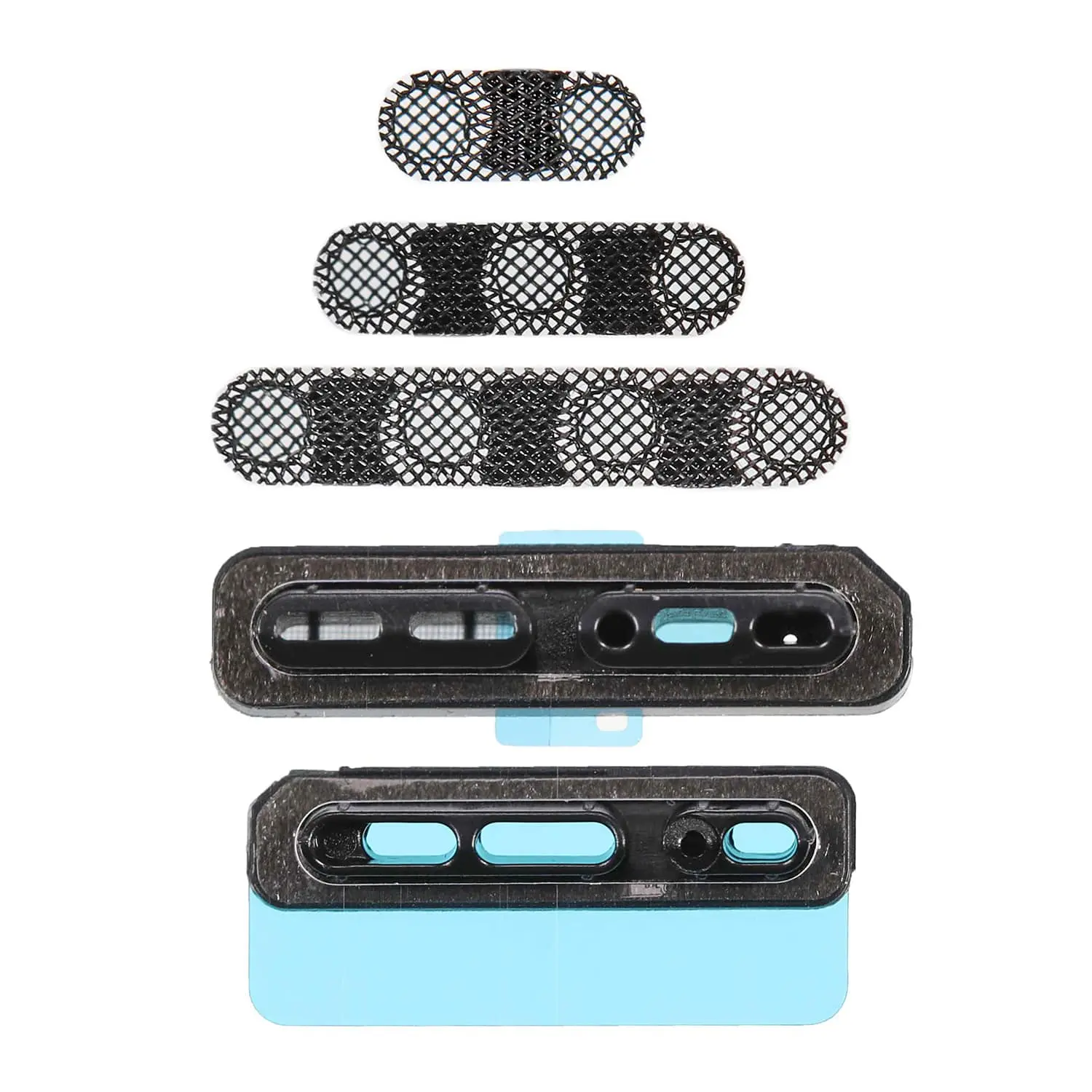 Repuesto para iPhone X Charge Flex, malla antipolvo con adhesivo, 5 piezas/juego - Negro
