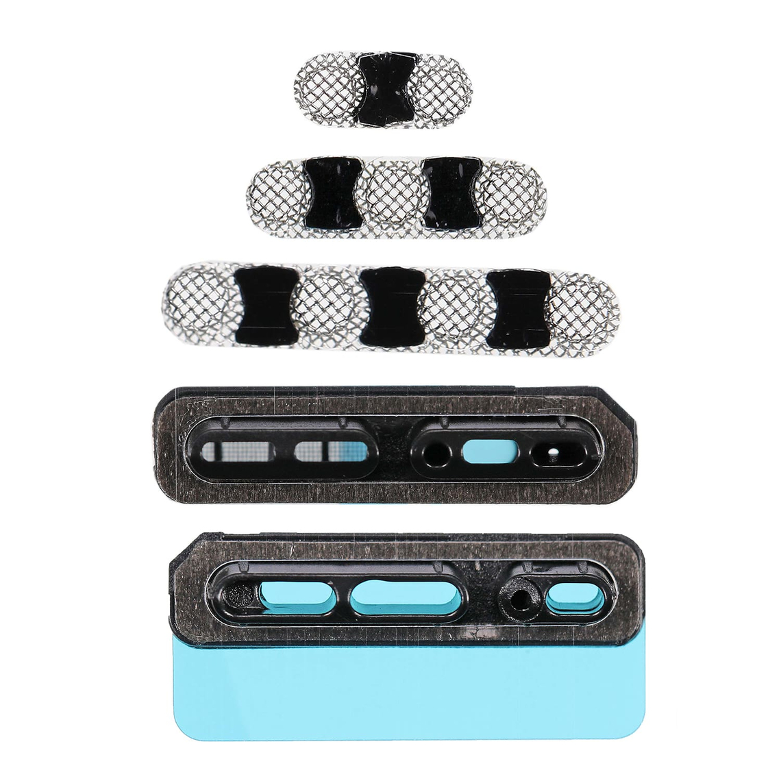 Repuesto para iPhone X Charge Flex, malla antipolvo con adhesivo, 5 piezas/juego - Blanco