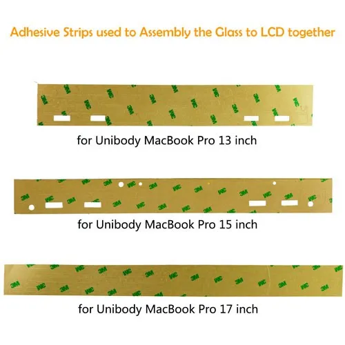 Tiras adhesivas 3M para MacBook Pro Unibody de 15 pulgadas.