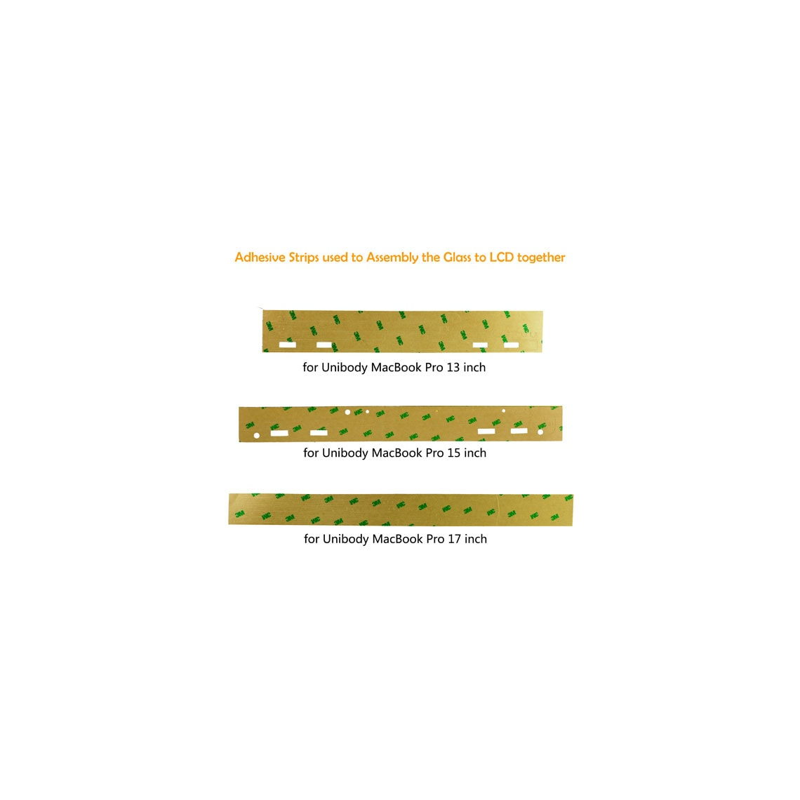 Tiras adhesivas 3M para MacBook Pro Unibody de 17 pulgadas.