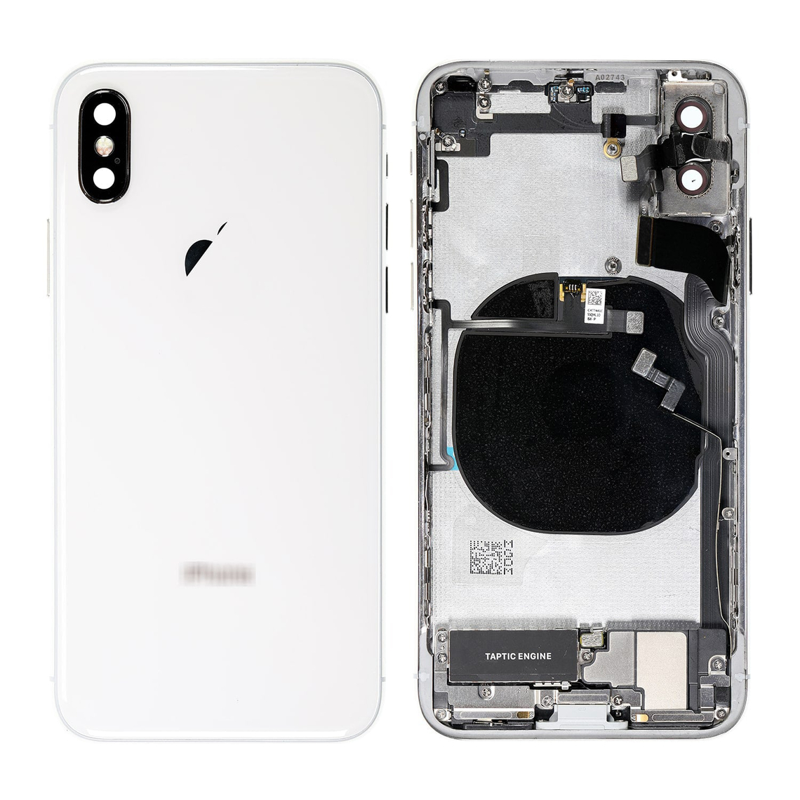 Repuesto para la tapa trasera del iPhone Xs - Conjunto completo - Plateado
