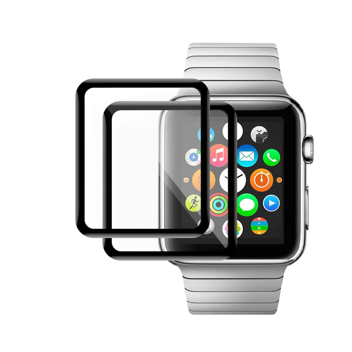 Protector de pantalla de cristal templado con bordes curvos para Apple Watch S4