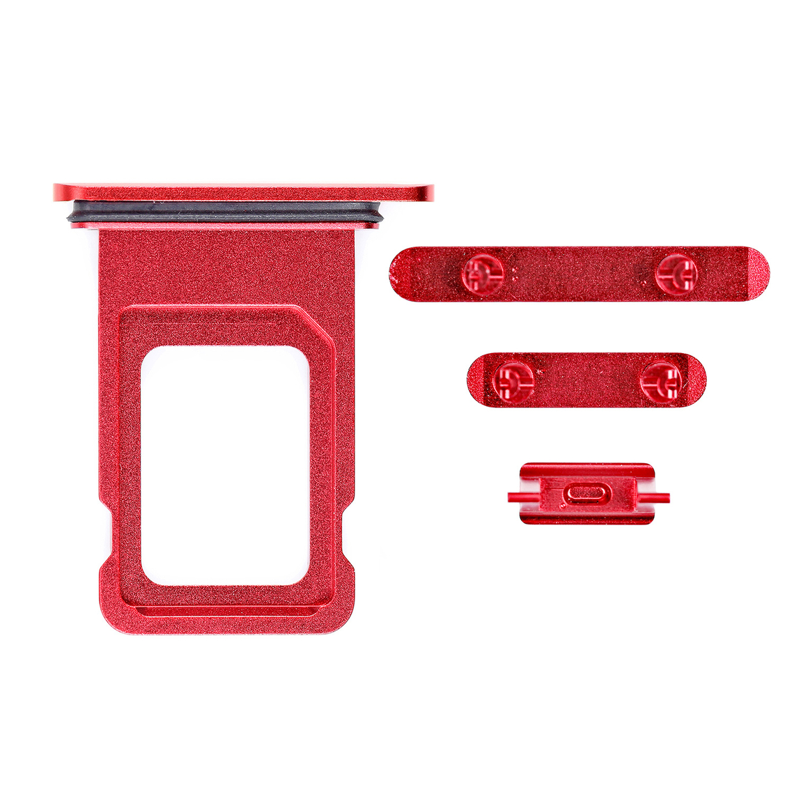 Juego de botones laterales de repuesto para iPhone XR con bandeja para tarjeta SIM individual - Rojo - Imagen 2