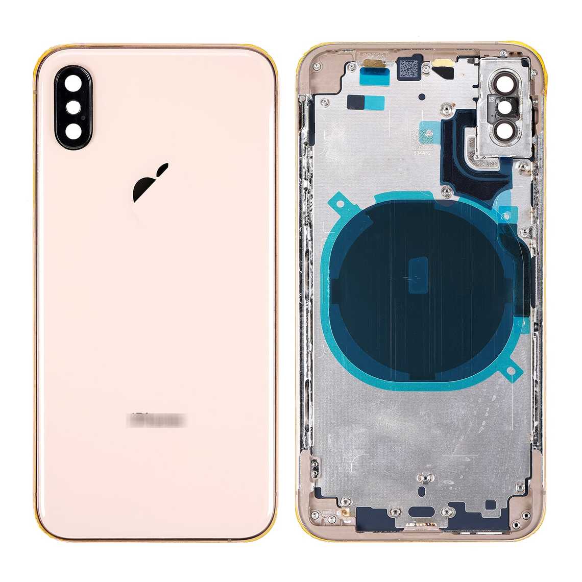 Carcasa trasera de repuesto para iPhone Xs con marco - Dorado