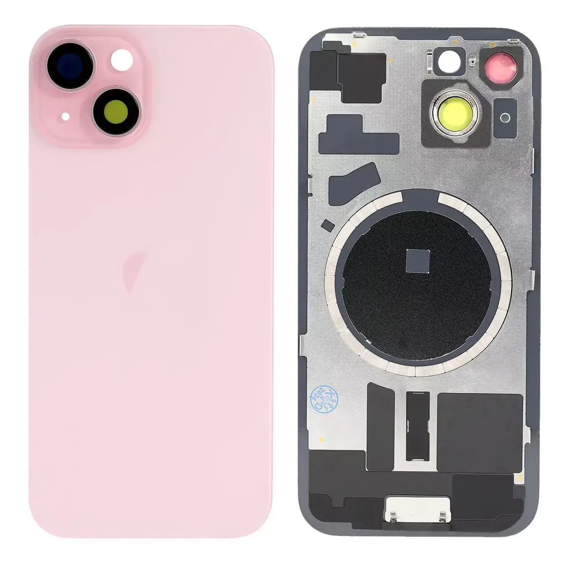 Panel trasero de cristal de repuesto para iPhone 15 con imán MagSafe - Rosa