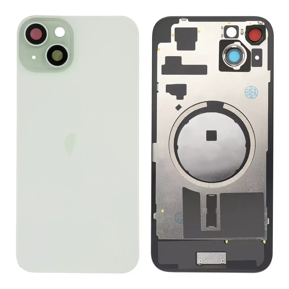 Panel trasero de cristal de repuesto para iPhone 15 Plus con imán MagSafe - Verde