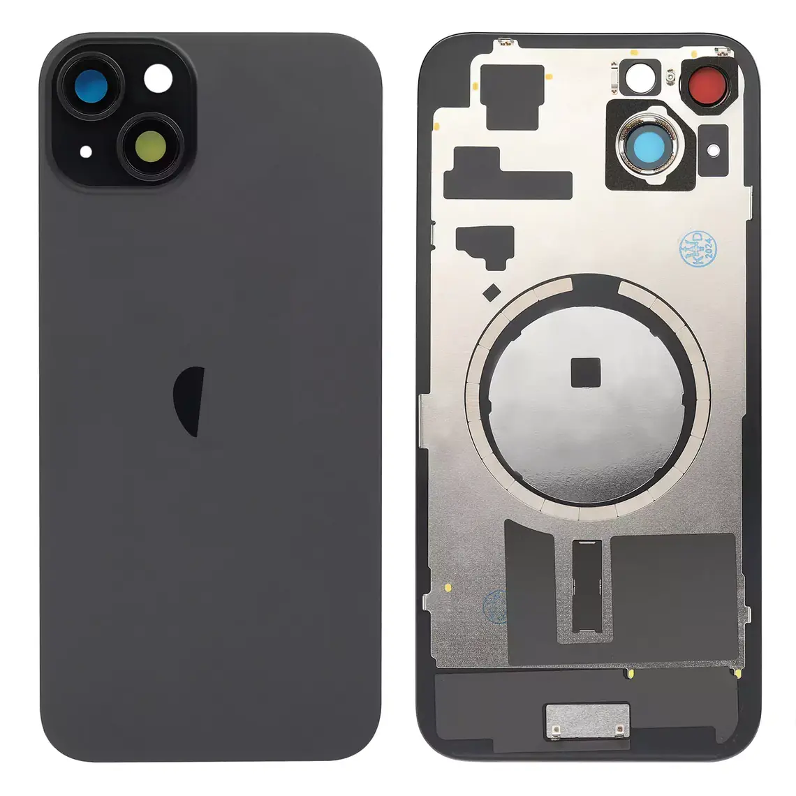 Panel trasero de cristal de repuesto para iPhone 15 Plus con imán MagSafe - Negro
