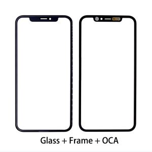 Cristal frontal de repuesto para iPhone 11 con marco y bisel, y película OCA.
