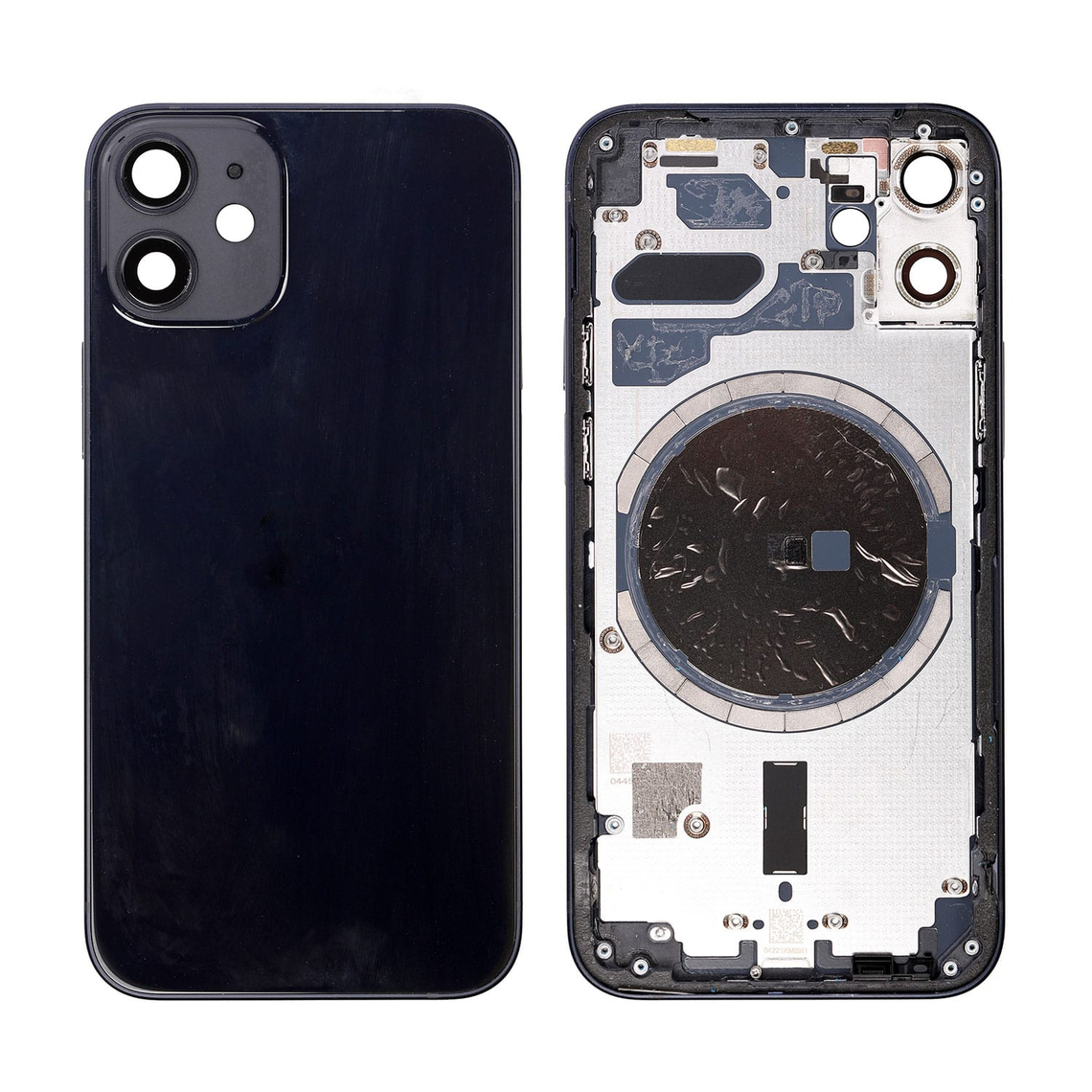 Carcasa trasera de repuesto con marco para iPhone 12 Mini - Negro