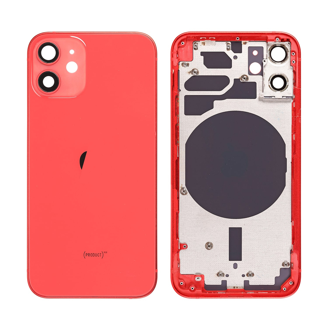 Carcasa trasera de repuesto con marco para iPhone 12 Mini - Rojo