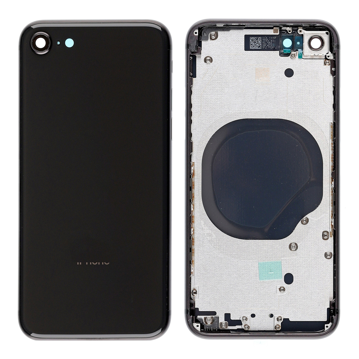 Carcasa trasera de repuesto con marco para iPhone SE (3.ª generación) - Negra