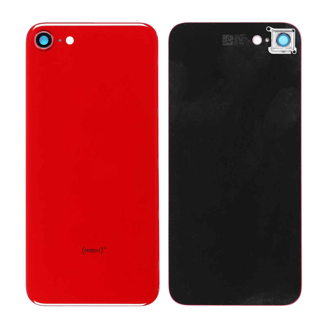 Tapa trasera de repuesto para iPhone SE 2.ª generación con soporte para cámara - Roja