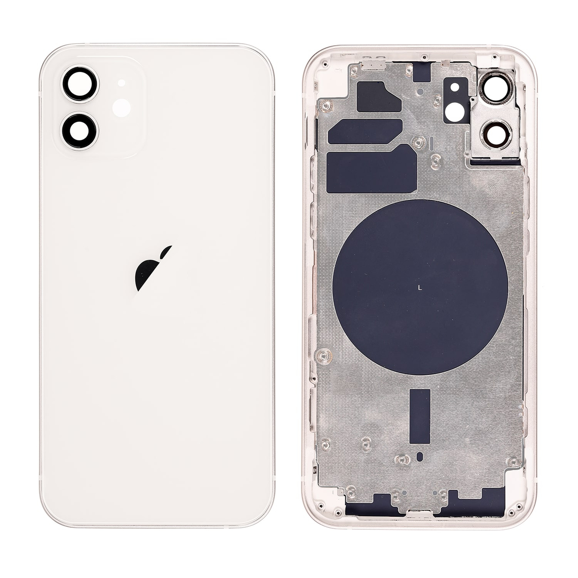 Carcasa trasera de repuesto para iPhone 12 con marco - Blanco