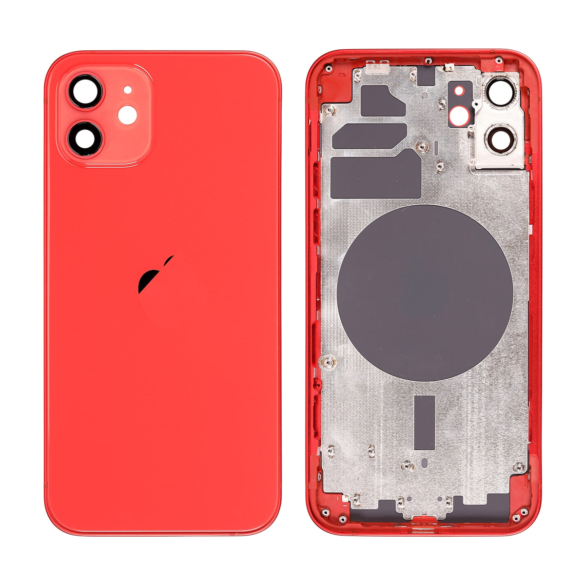 Carcasa trasera de repuesto para iPhone 12 con marco - Roja
