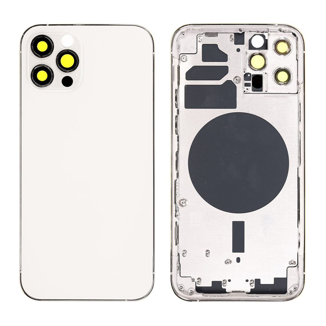 Carcasa trasera de repuesto con marco para iPhone 12 Pro - Plateada
