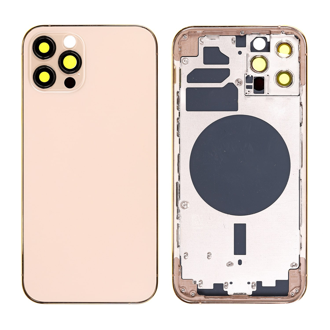 Carcasa trasera de repuesto con marco para iPhone 12 Pro - Dorado