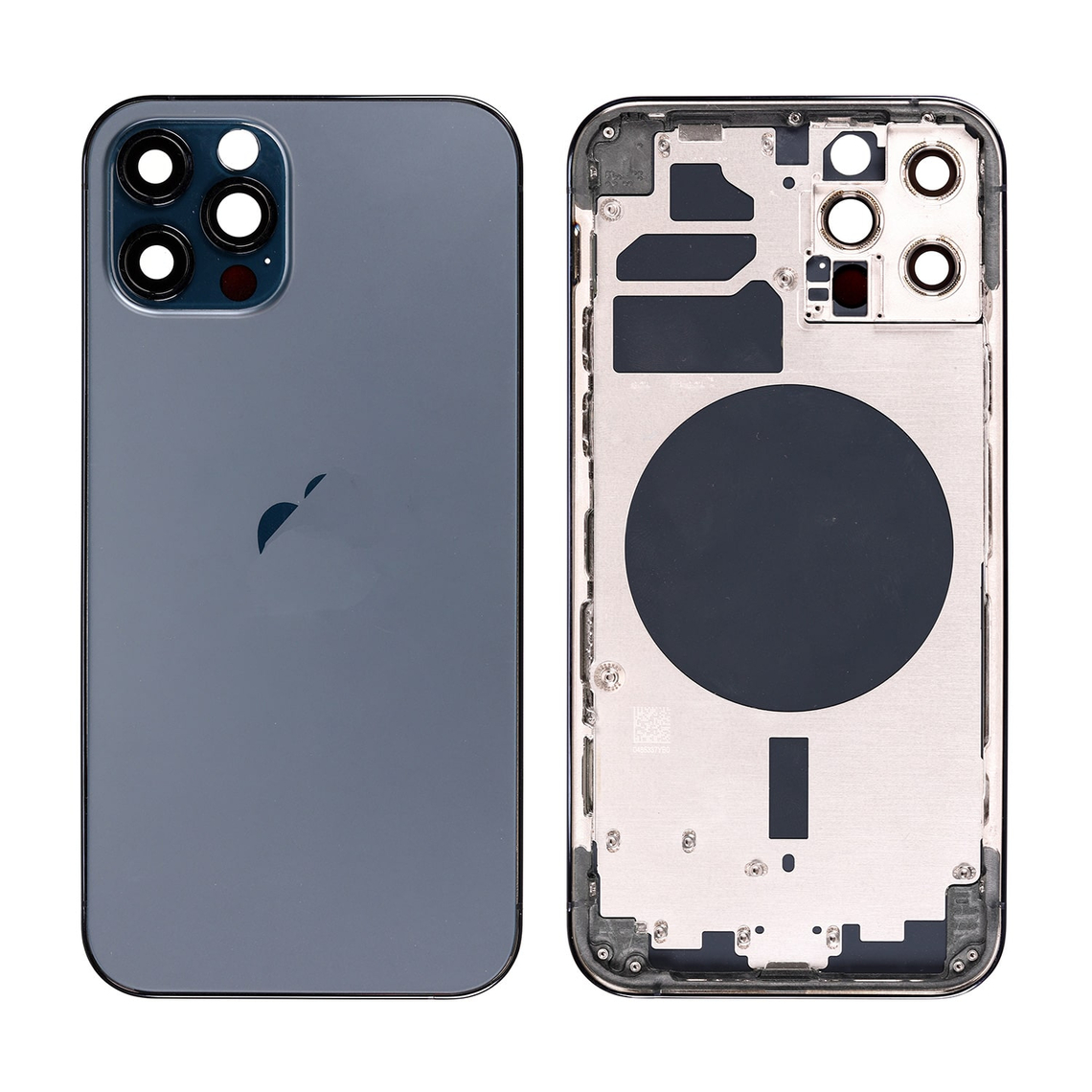 Carcasa trasera de repuesto con marco para iPhone 12 Pro - Azul Pacífico