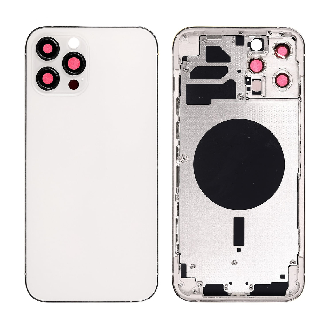 Carcasa trasera de repuesto con marco para iPhone 12 Pro Max - Plateada
