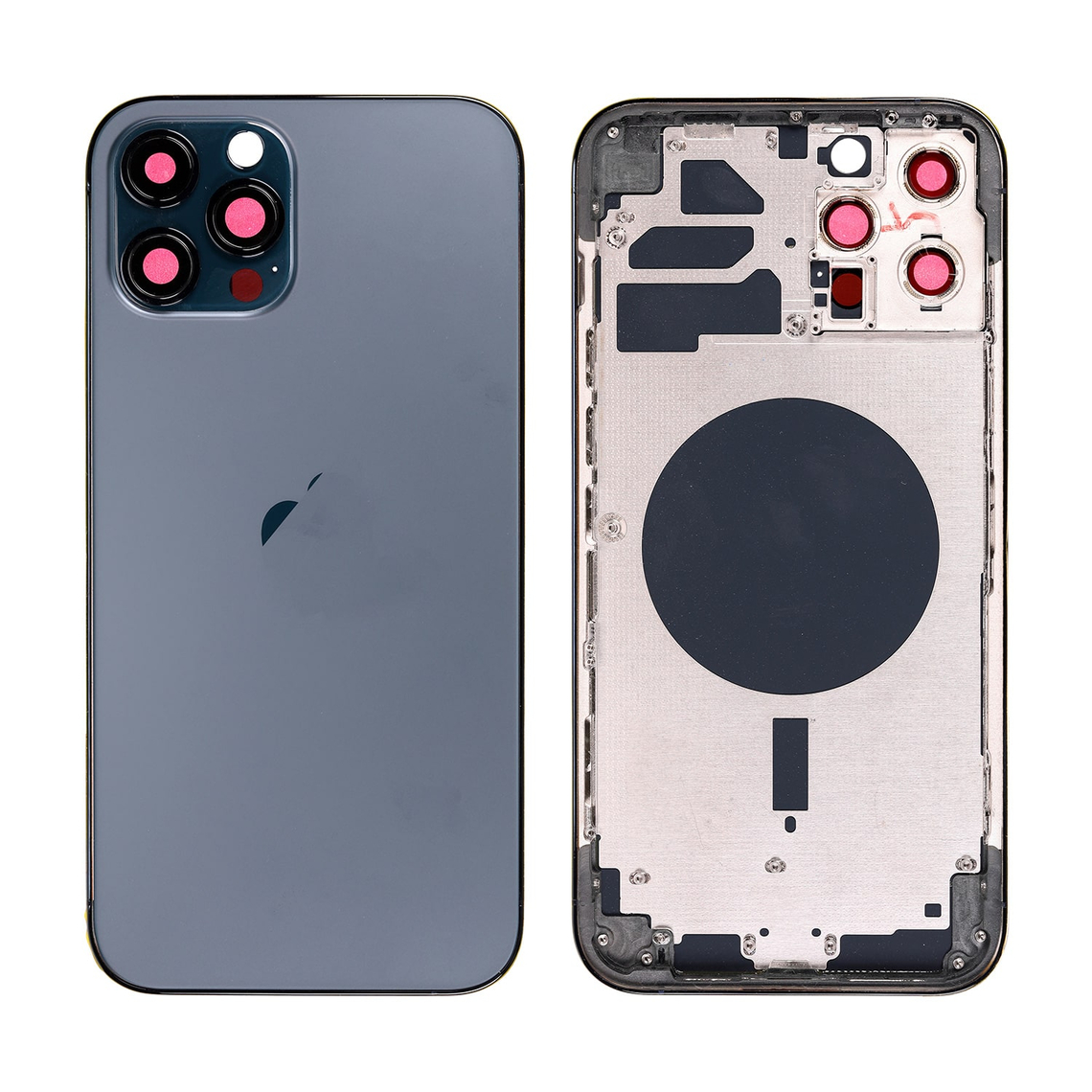 Carcasa trasera de repuesto con marco para iPhone 12 Pro Max - Azul Pacífico