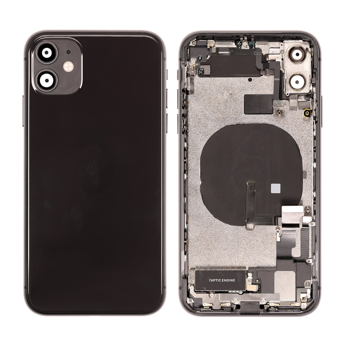 Repuesto para la tapa trasera del iPhone 11 (ensamblaje completo) - Negro