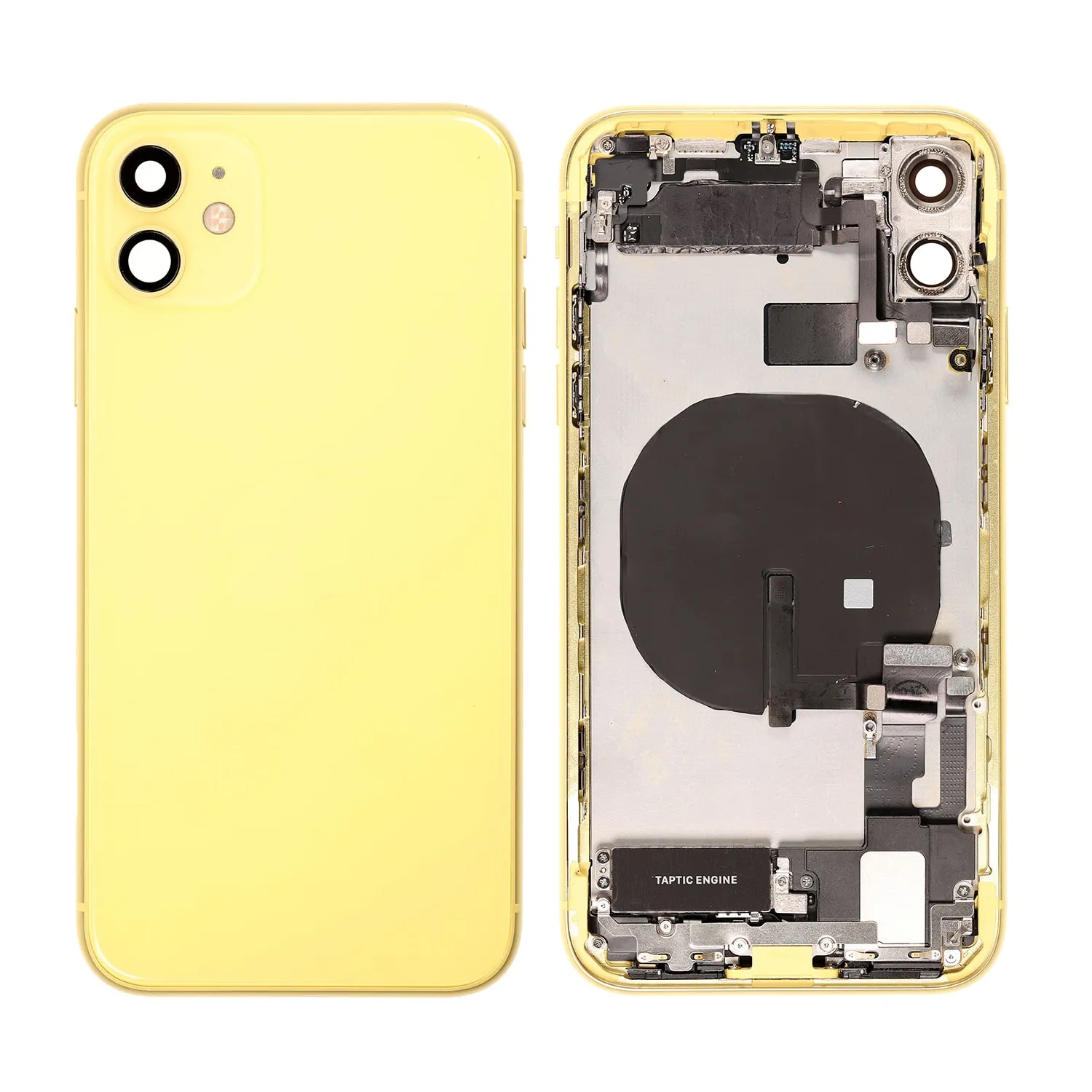 Repuesto para la tapa trasera del iPhone 11 (conjunto completo) - Amarillo