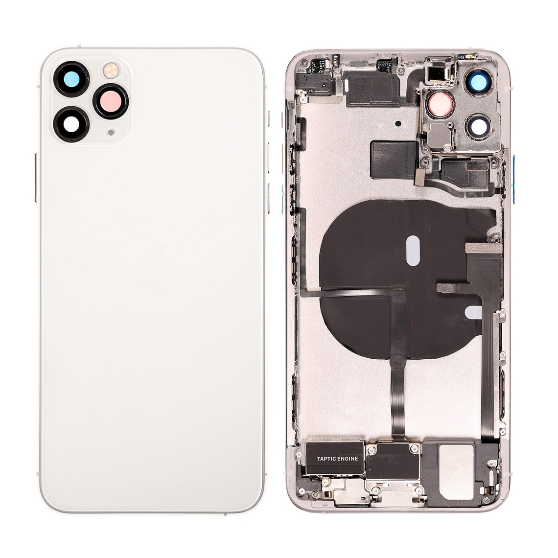 Repuesto para la tapa trasera del iPhone 11 Pro Max (ensamblaje completo) - Plateado