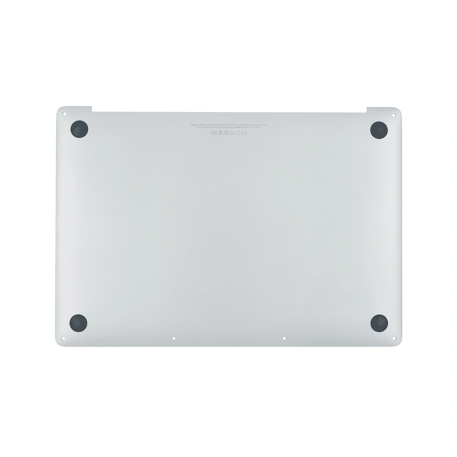 Carcasa inferior plateada para MacBook Pro 15" Touch A1707/A1990 (finales de 2016, mediados de 2019)