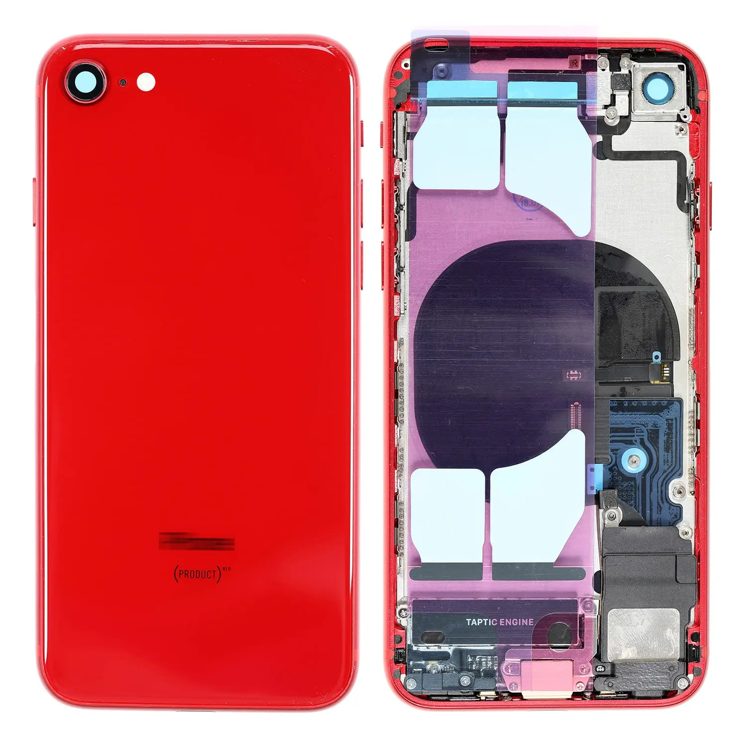 Repuesto para la segunda tapa trasera del iPhone SE - Ensamblaje completo - Rojo