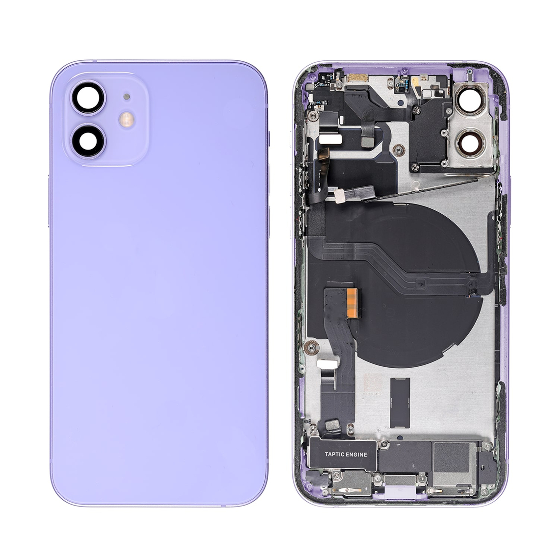 Repuesto para la tapa trasera del iPhone 12 (conjunto completo) - Morado