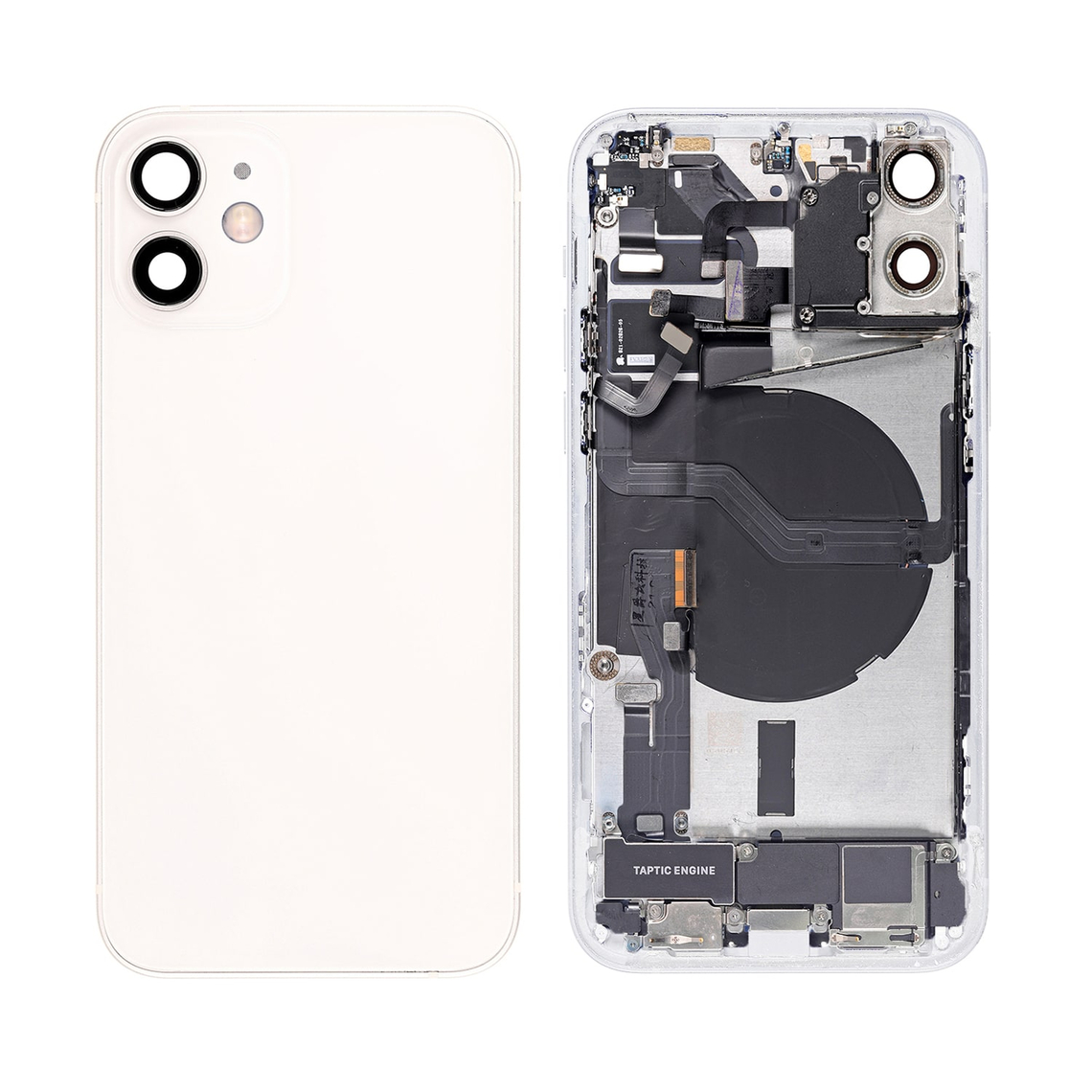Repuesto para la tapa trasera del iPhone 12 Mini (conjunto completo) - Blanco