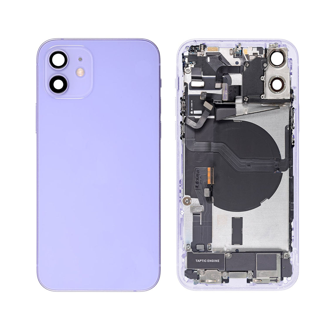 Repuesto para la tapa trasera del iPhone 12 Mini (conjunto completo) - Morado