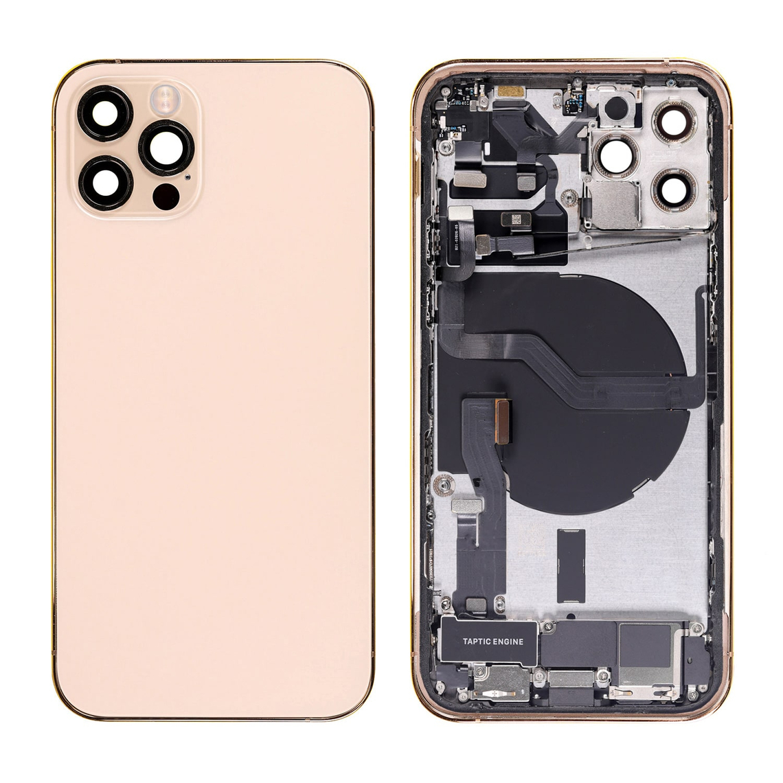 Repuesto para la tapa trasera del iPhone 12 Pro (ensamblaje completo) - Dorado