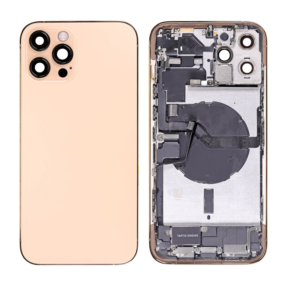 Repuesto para la tapa trasera del iPhone 12 Pro Max (ensamblaje completo) - Dorado