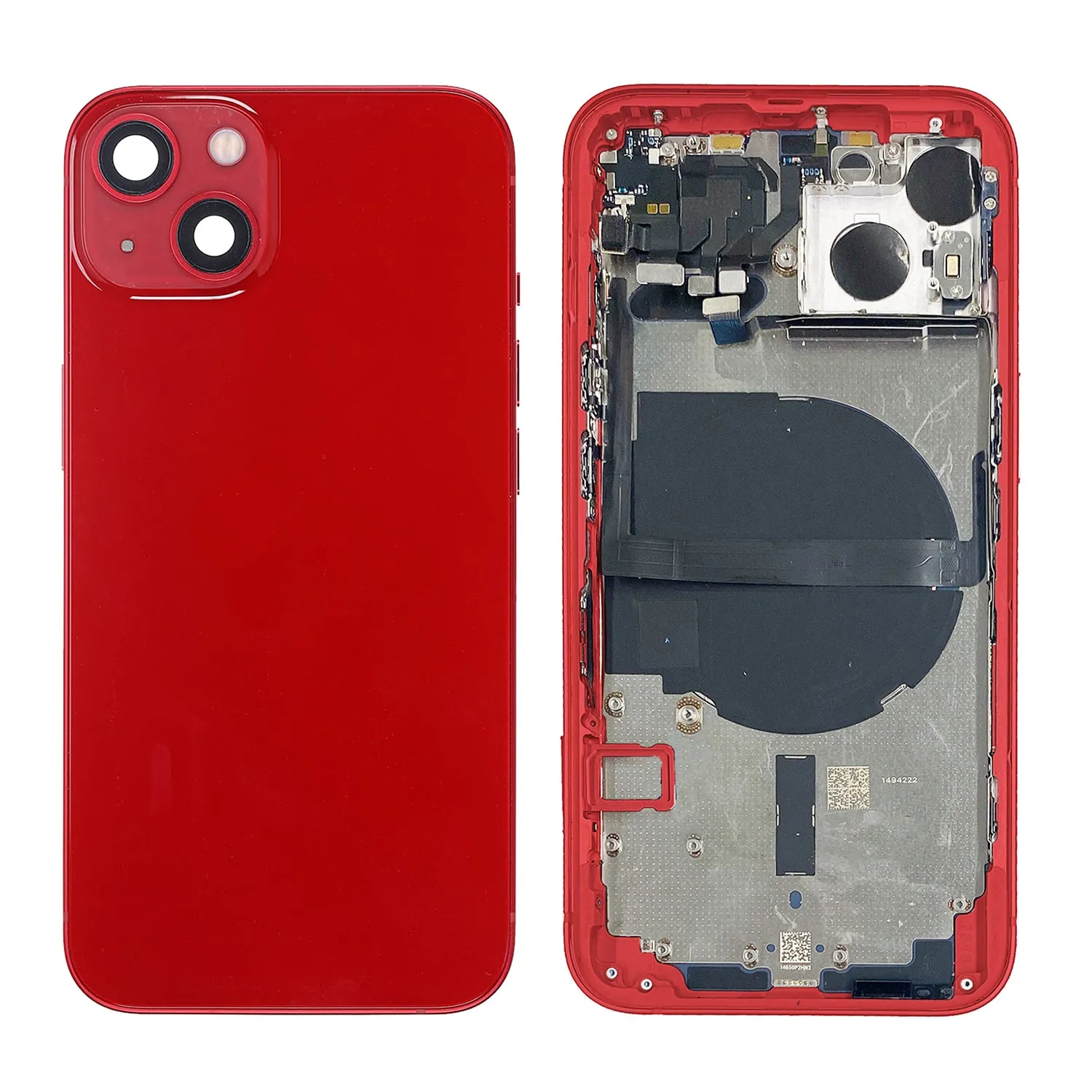 Carcasa trasera de repuesto con marco para iPhone 13 - Roja