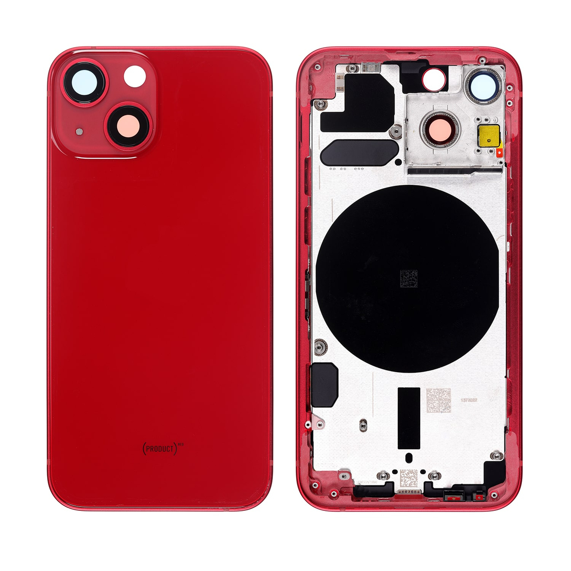 Carcasa trasera de repuesto con marco para iPhone 13 Mini - Rojo
