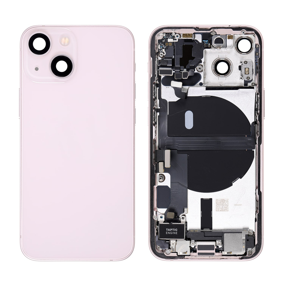 Repuesto para la tapa trasera del iPhone 13 Mini (ensamblaje completo) - Rosa