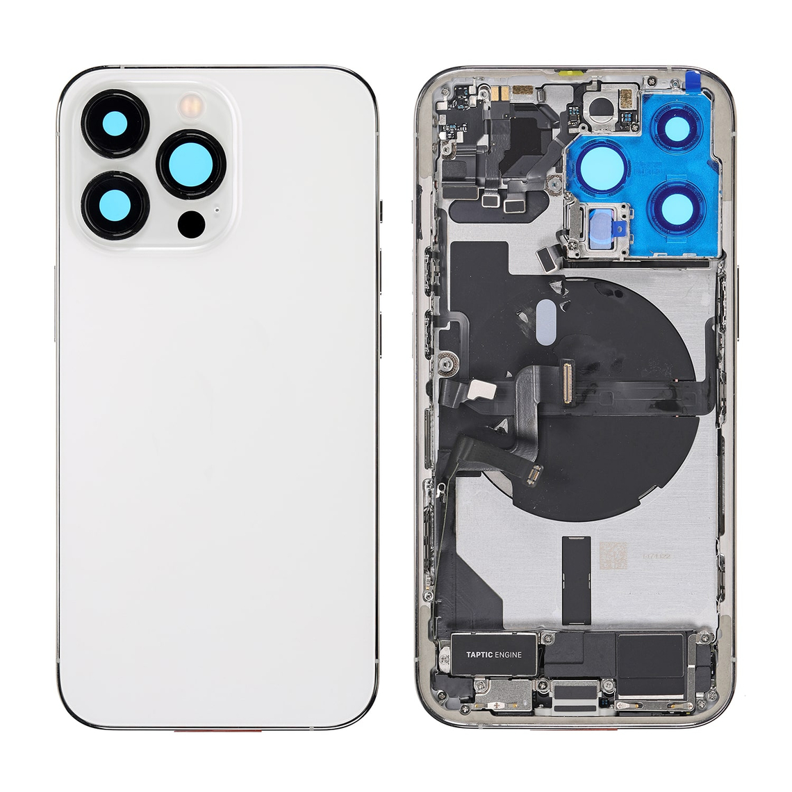 Repuesto para la tapa trasera del iPhone 13 Pro (ensamblaje completo) - Plateado