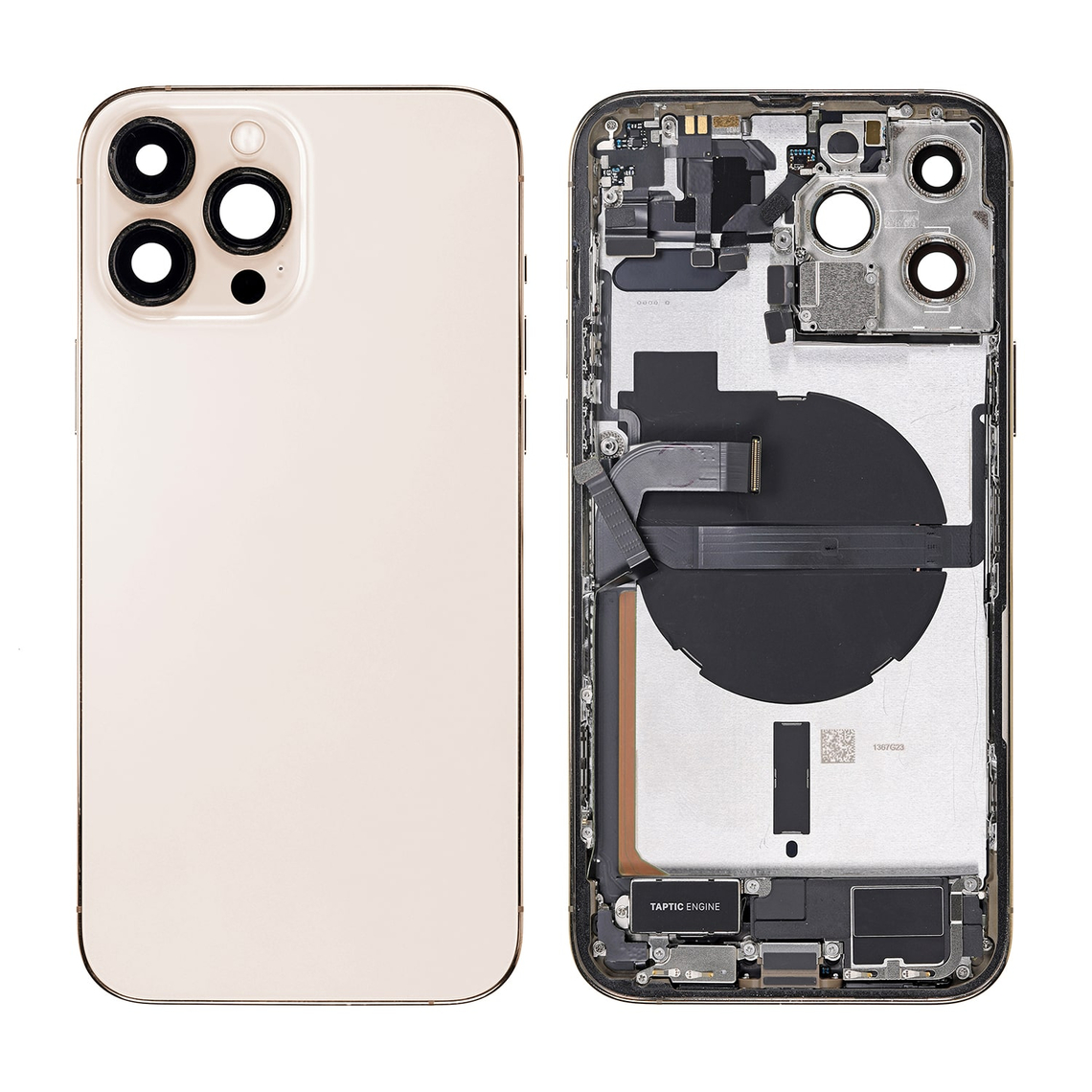 Repuesto para la tapa trasera del iPhone 13 Pro Max (ensamblaje completo) - Dorado