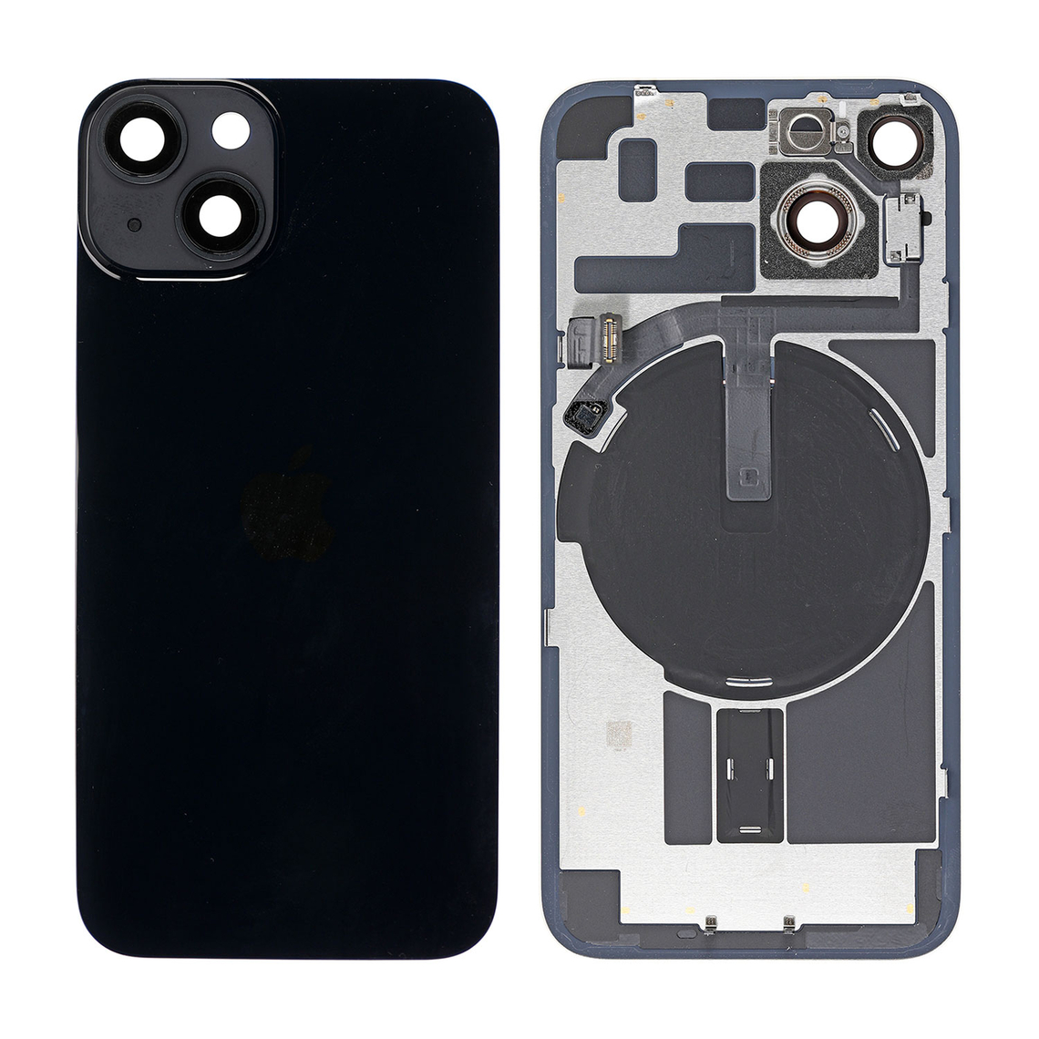 Repuesto para la cubierta trasera de cristal del iPhone 14 con marco del panel trasero - Medianoche