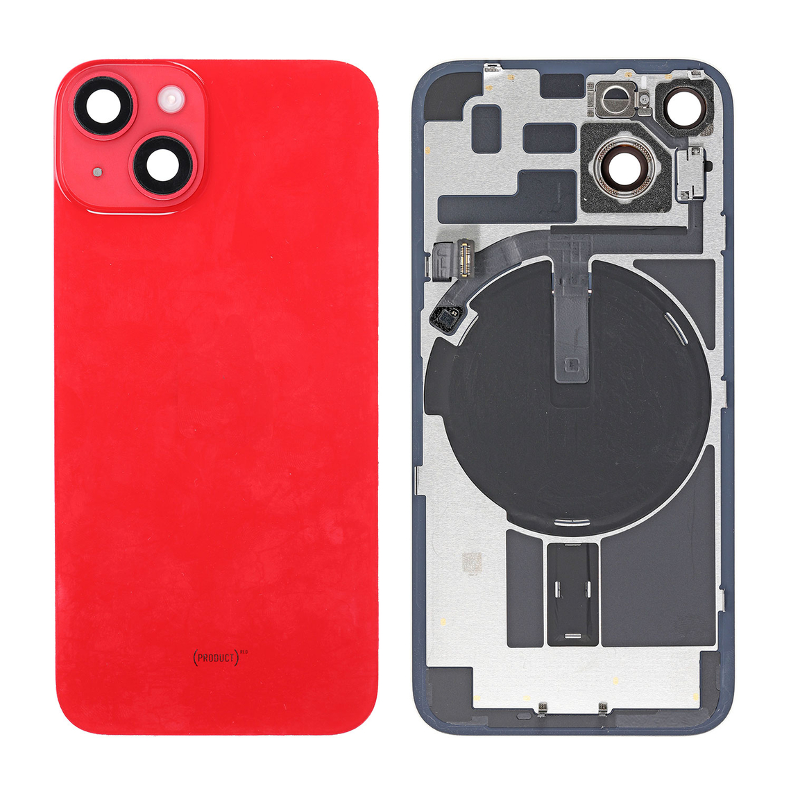Repuesto para la cubierta trasera de cristal con marco del panel trasero del iPhone 14 - Rojo
