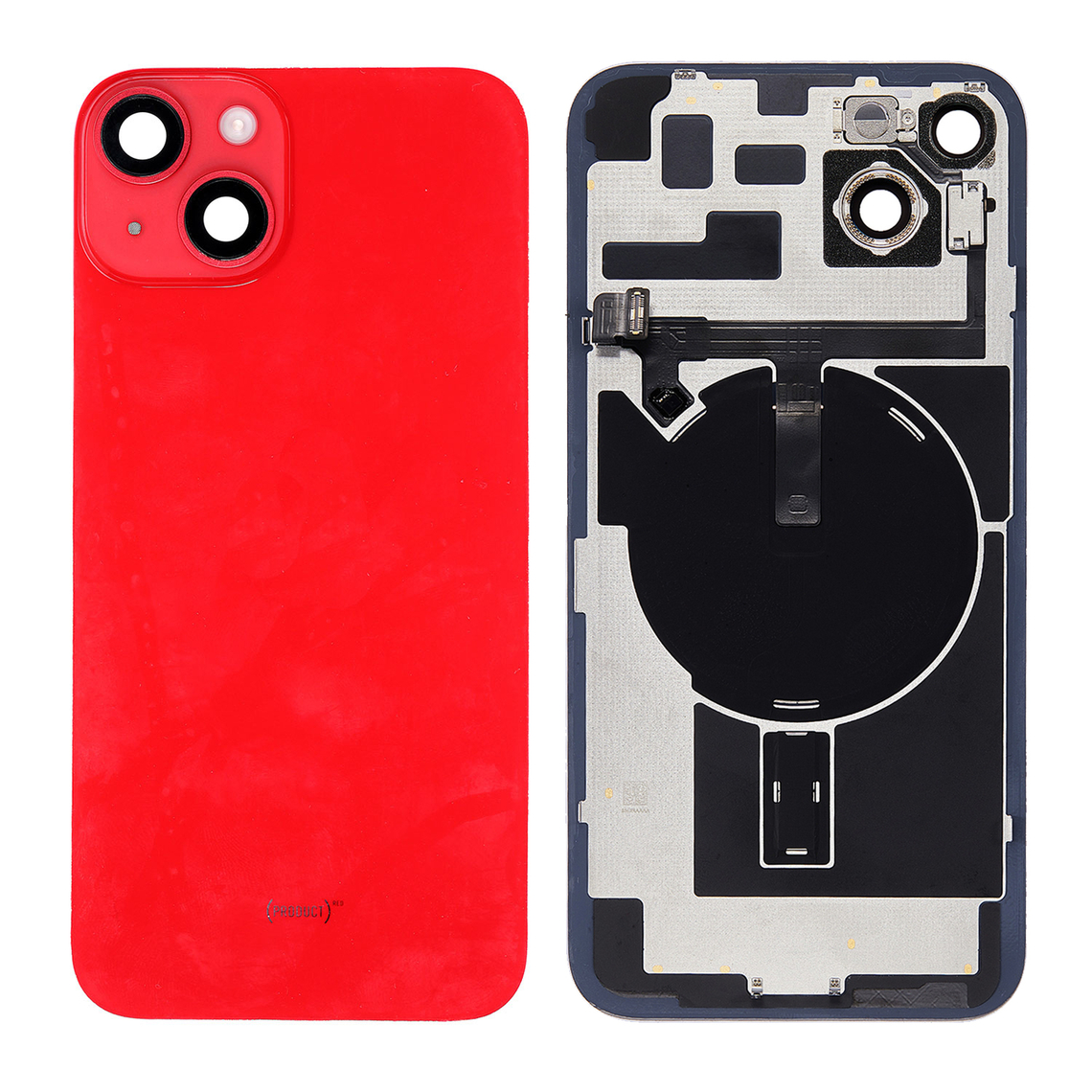 Repuesto para la cubierta trasera de cristal con marco del panel trasero del iPhone 14 Plus - Rojo
